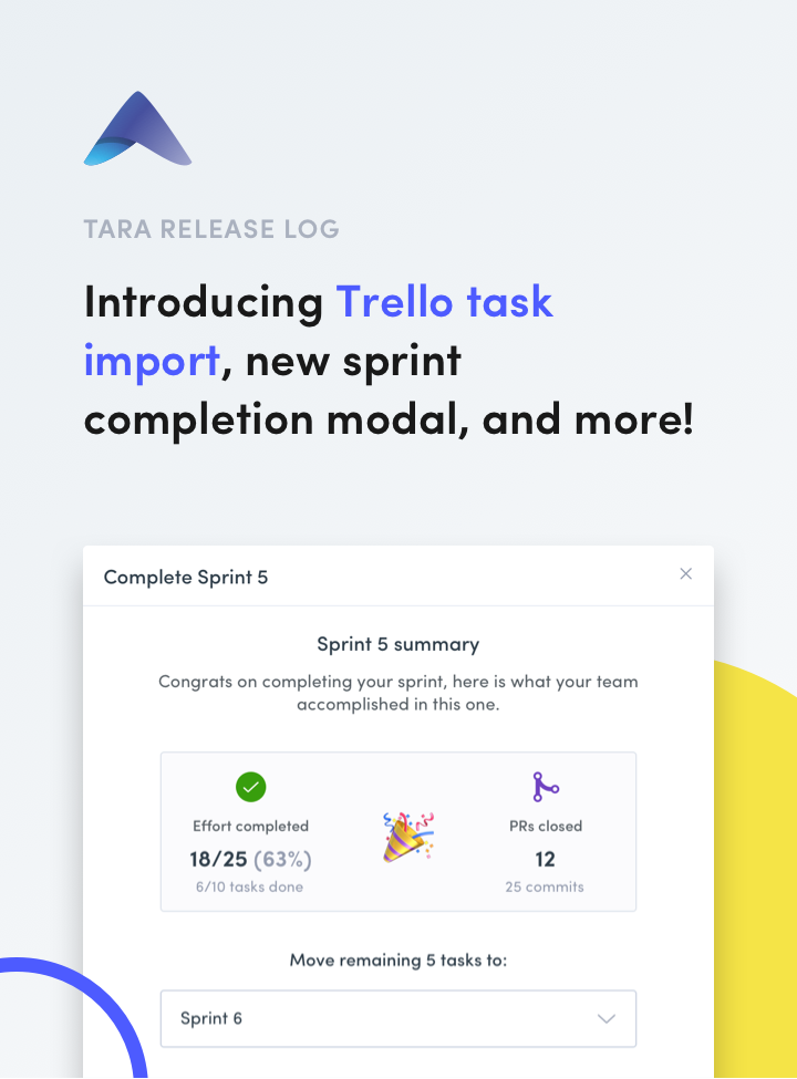 Introducing Trello task import, new sprint completion modal, and more!